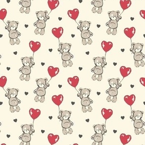 ( small ) Teddy bear, hearts, love