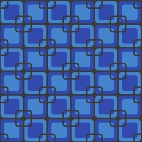 ( small ) Retro, 70s, squares, blue