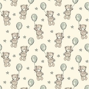 ( small ) Teddy bear, bears, balloons, nursery