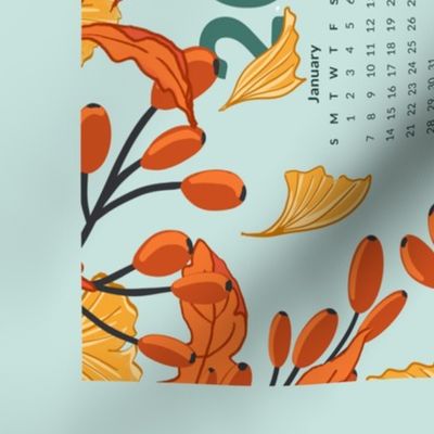 Four Seasons Calendar  English green / mint 2024