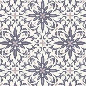 Boho Lace Tile -Slate and Gray