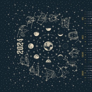 2024 Celestial calendar - astrology signs and moonphases