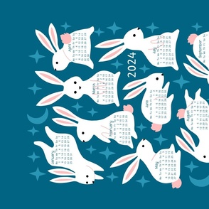 Magic Rabbit Tea Towel Calendar 2024