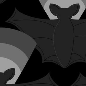 Sonar bats - monochromatic black - large format