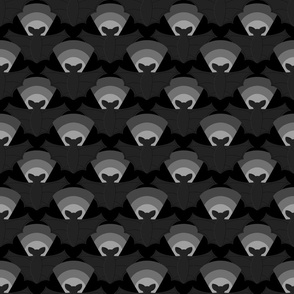 Sonar bats -  monochromatic black - small format