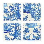 Blue and white chinoiserie garden