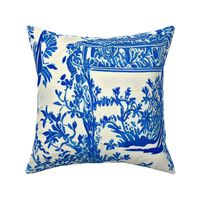 Blue and white chinoiserie garden