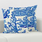 Blue and white chinoiserie garden