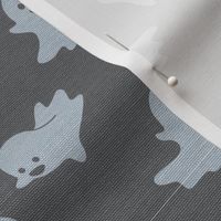 Halloween Ghost Cute Halloween Ghosts on Grey Linen Texture Background