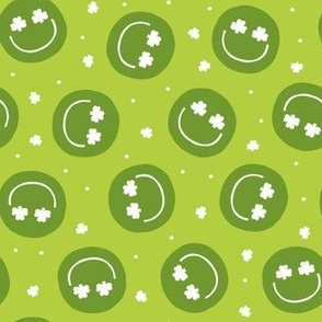 Shamrock Happy Faces - lime green - LAD22