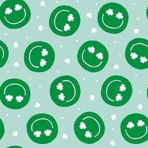 Shamrock Happy Faces - green/mint - LAD22