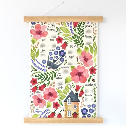 Wall hanging spring cottage garden