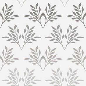 Simple Damask Leaves shades of grey