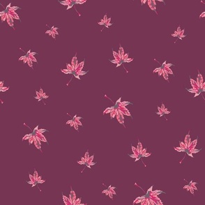Maple Leaves in Plum Purple Autumn Fall