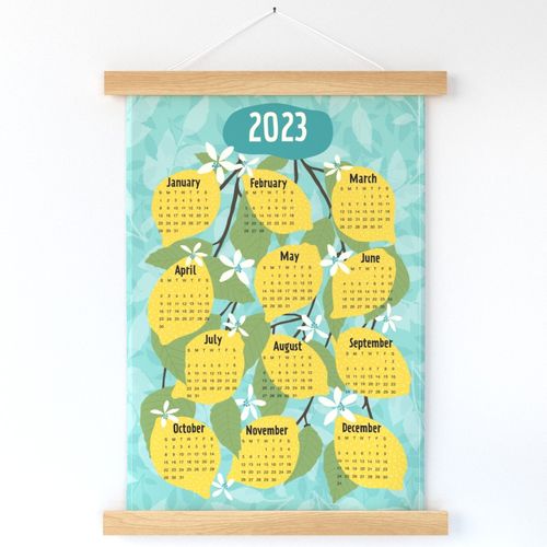 2023 Lemon Tree Calendar Wall Hanging