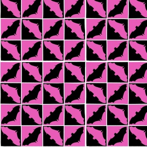 Pink and Black Checkered Bat Pattern