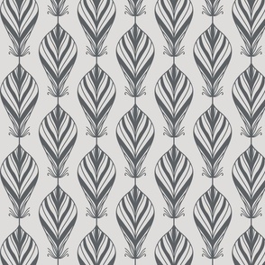 Simpe  Feather Design In Shades Of Grey Smaller Scale
