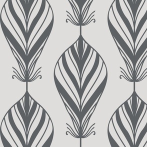 Simpe  Feather Design In Shades Of Grey