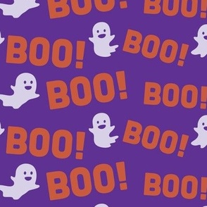 Halloween Boo Ghost Pattern Orange Purple