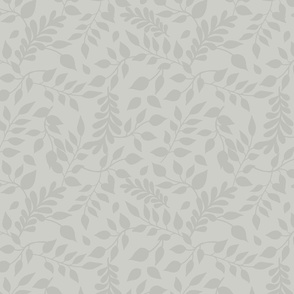 Simple Leaf Allover Pattern In Neutral Warm Grey Smaller Scale