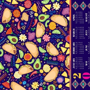 2024 Taco Fiesta Calendar Tea Towel