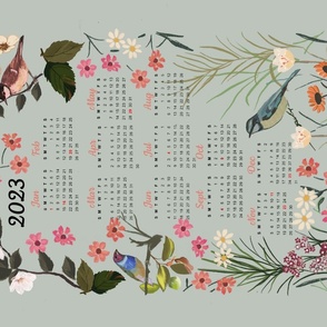 Birds and flowers 2023 calendar