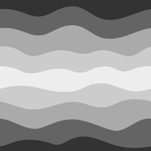 Modern Minimalist Hand-Drawn Waves // Wavy Lines // Gray and Black
