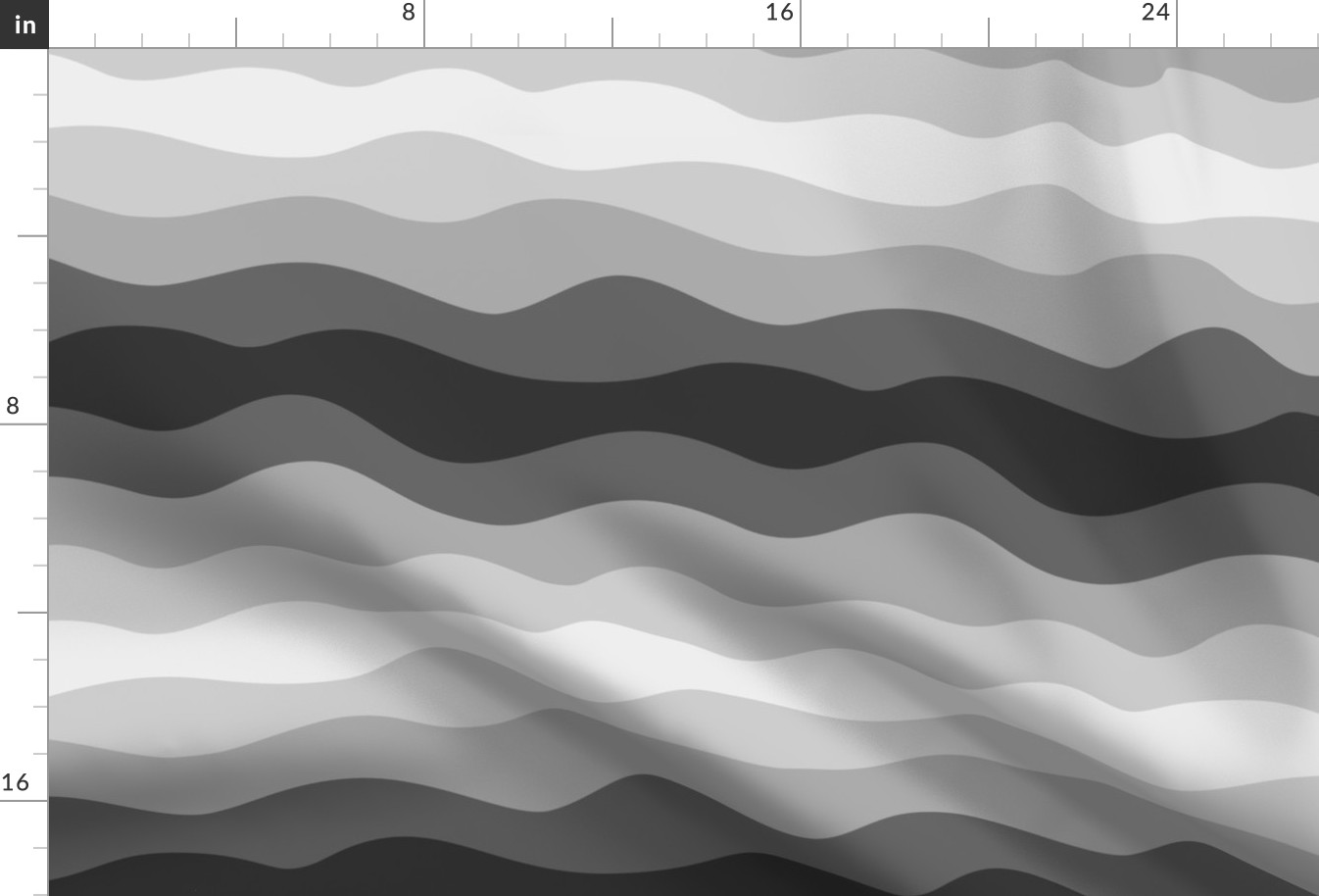 Modern Minimalist Hand-Drawn Waves // Wavy Lines // Gray and Black