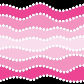 Modern Minimalist Hand-Drawn Waves // Wavy Lines // Horizontal Wave Stripes // Fuchsia, Pink, Black and White