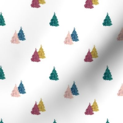Colorful Christmas - Watercolor Trees Option 3