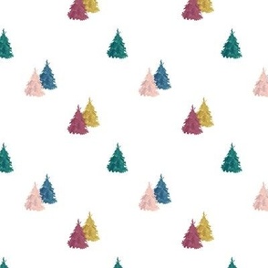 Colorful Christmas - Watercolor Trees Option 3
