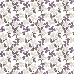 Purple and White Pointillist Flower Garden