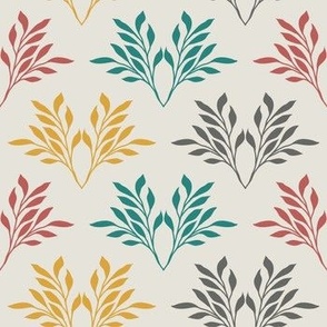 Simple Damask Leaves in bright colors.
