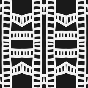 Modern Geometric Lines - Black Monochrome - Jumbo