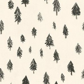 Pine Trees - Creamy Background