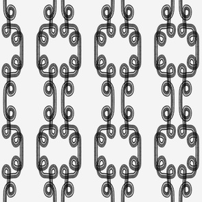Loopy Rustic Vertical Lines - Black on White - large
