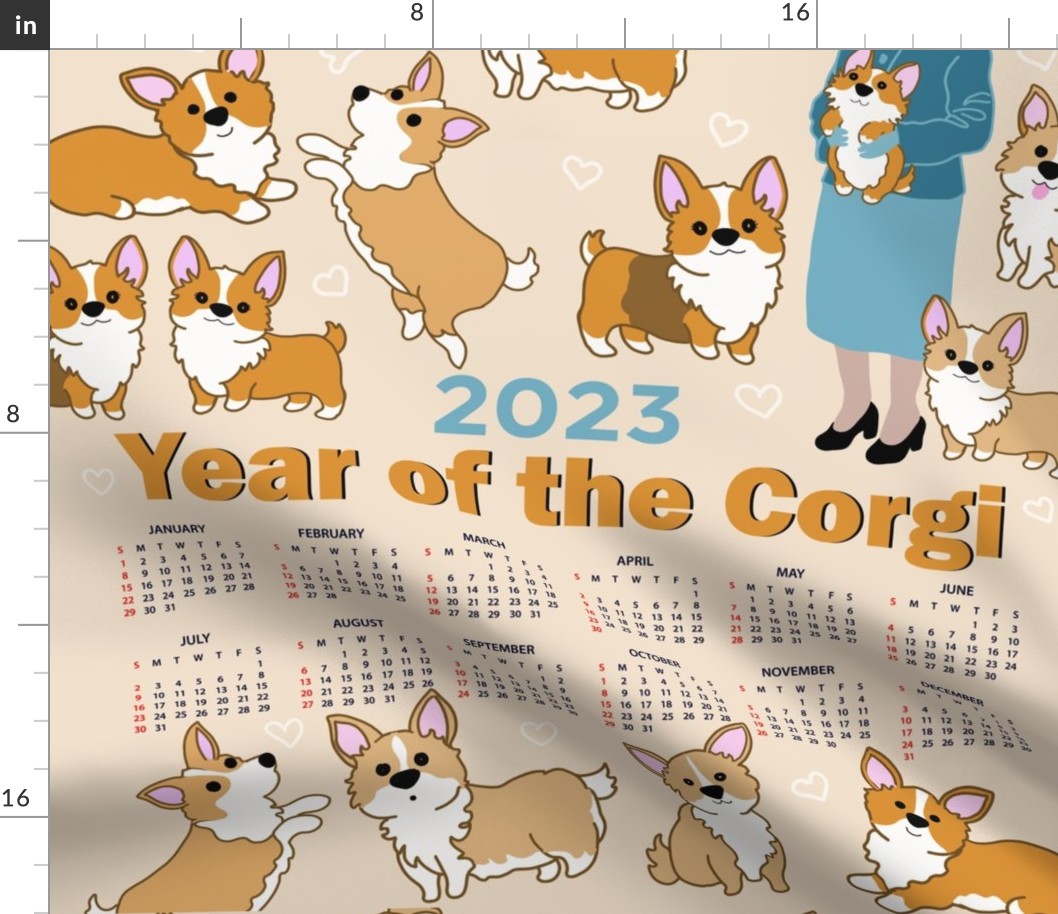 2023 YEAR OF THE CORGI BEIGE vert