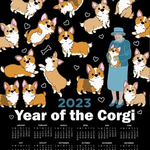 2023 YEAR OF THE CORGI BLACK vertical