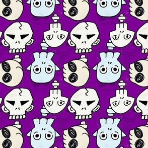 cute skulls in purple