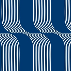 Reworked classic_calming wave stripes_dark blue_large scale