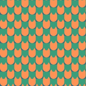 Checker cat abstract - orange