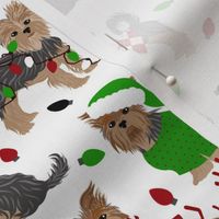 Yorkie Christmas Yorkshire Terrier Dog White