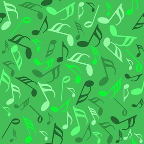 Music Notes Petal Solid Color Green  Monochrome  