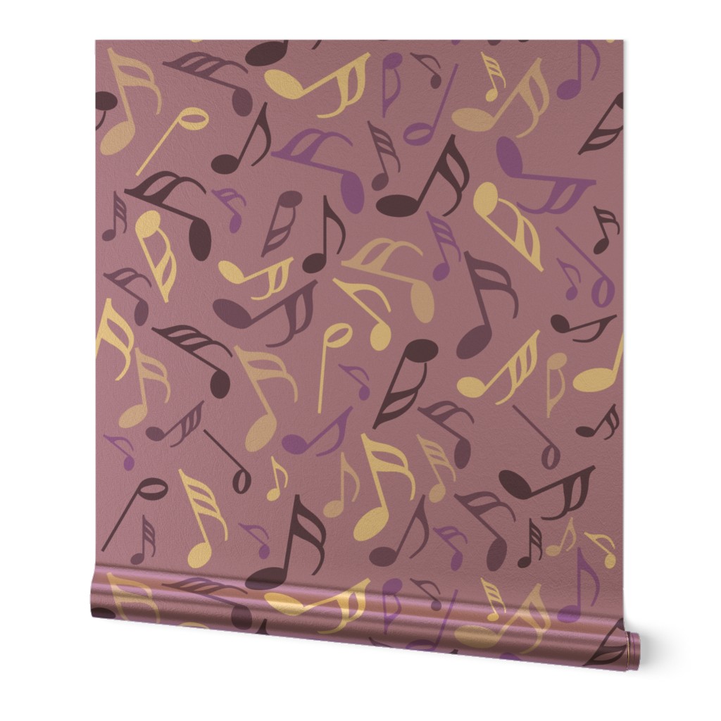 Music Notes Petal Solid Color Purple  Monochrome  