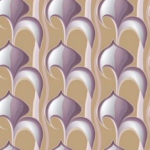 Deco Purple Irises on Smooth Khaki