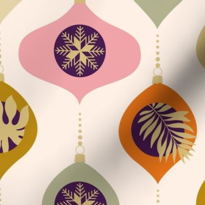 Medium - Retro Christmas Baubles pattern 3. Neutral