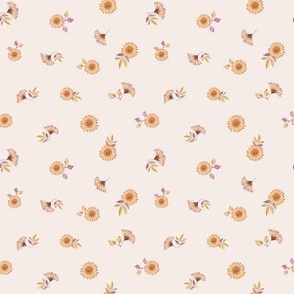 Ditsy  flowers on light beige - Baby Nursery Fabric