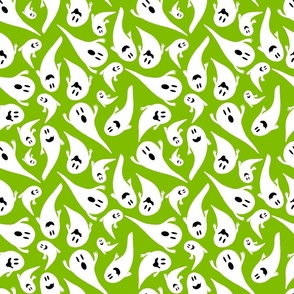 Ghosts on bold slime green
