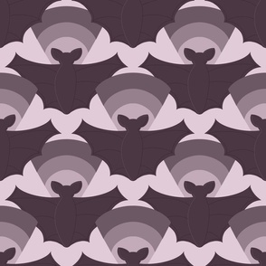 Monochromatic bats on lilac purple 