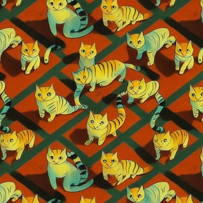 Lots of stylized cats